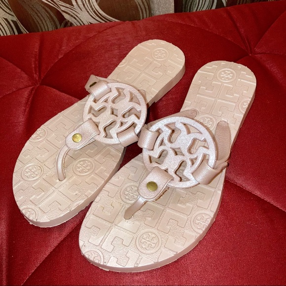 Shoes - Tony Burch lookalike embossed flip flops